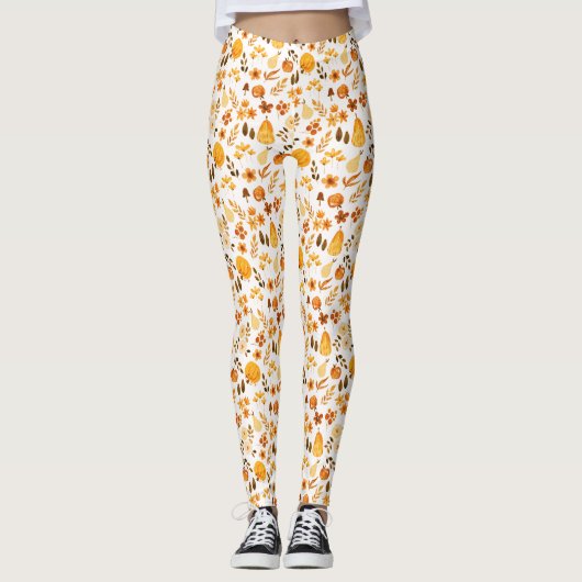 Herfst met pompoenen, bladeren: herfstelegantie leggings (Voorkant)