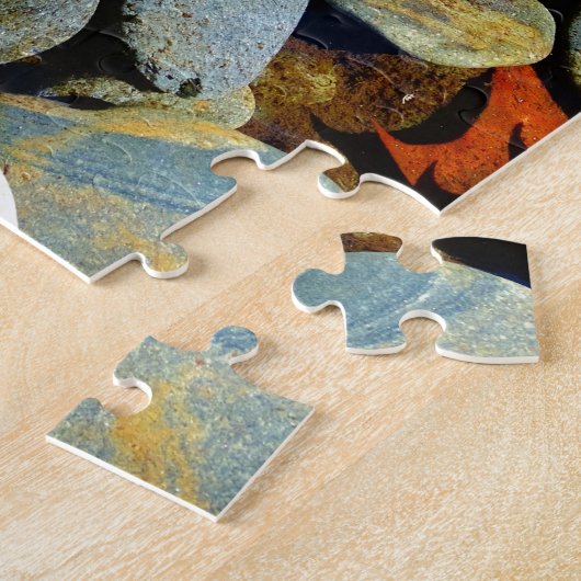 Herfst met Rocks in bergkreek Legpuzzel (Zijkant)