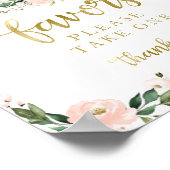 Herfst met roze bloemen pompoen Baby shower Favors Poster (Hoek)