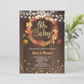 Herfst met Thanksgiving baby shower reusachtig hou Kaart (Staand voorkant)