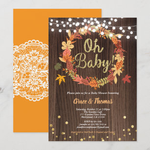 Herfst met Thanksgiving baby shower reusachtig hou Kaart