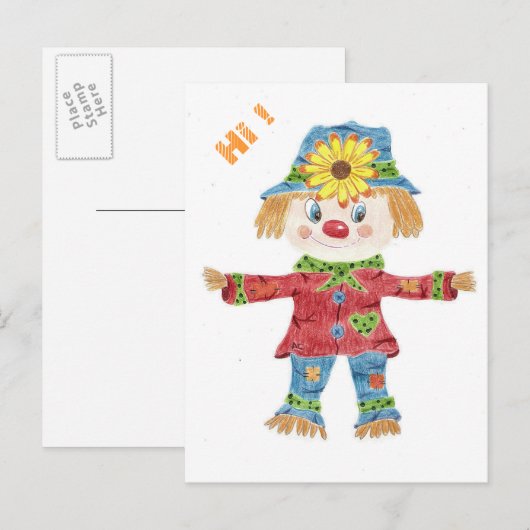 Herfst met witte kind briefkaart (Voorkant / Achterkant)