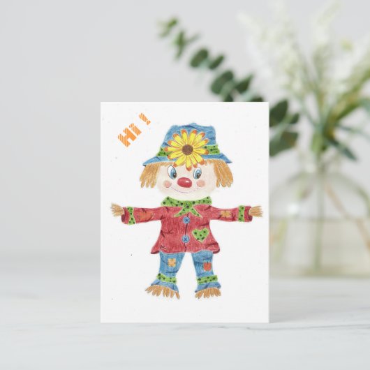 Herfst met witte kind briefkaart (Staand voorkant)