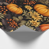 Herfst met zonnebloemen, pompoenen en boho bloemen cadeaupapier (Hoek)