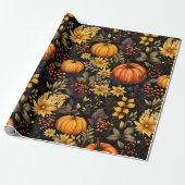 Herfst met zonnebloemen, pompoenen en boho bloemen cadeaupapier (Uitgerold)
