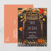 Herfst Metselwerkpot Rustieke Herfst Sla de Datum  Aankondigingskaart (Voorkant / Achterkant)