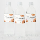 Herfst Minimalistisch pompoen Baby shower flesetik Waterfles Etiket (Flessen)