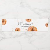 Herfst Minimalistisch pompoen Baby shower flesetik Waterfles Etiket (Enkel label)