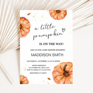 Herfst minimalistisch pompoen Baby shower Kaart