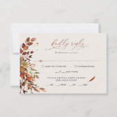 HERFST minimalistisch script bruiloft RSVP Reply K (Voorkant)