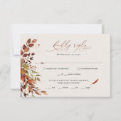 Herfst Minimalistische Script Bruiloft RSVP Antwoo (Voorkant)