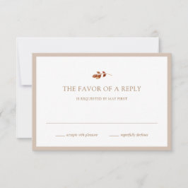 Herfst minimalistische taupe RSVP kaartje