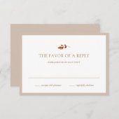 Herfst minimalistische taupe RSVP kaartje (Voorkant / Achterkant)