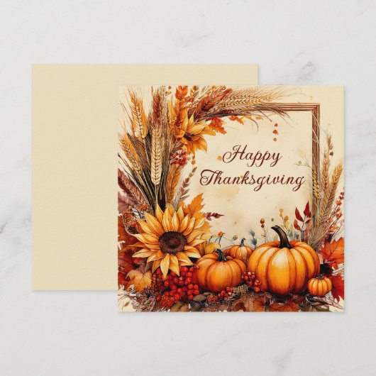 Herfst Mix frame Thanksgiving Feestdagenkaart (Voorkant / Achterkant)