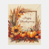Herfst Mix frame Thanksgiving Fleece Deken (Voorkant)