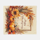 Herfst Mix frame Thanksgiving Fleece Deken (Voorkant (Horizontaal))