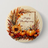 Herfst Mix frame Thanksgiving Ronde Button 7,6 Cm (Voorkant)