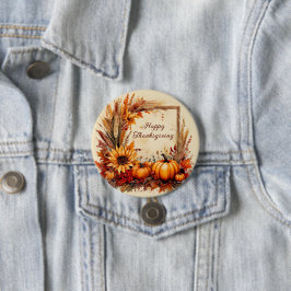 Herfst Mix frame Thanksgiving Ronde Button 7,6 Cm