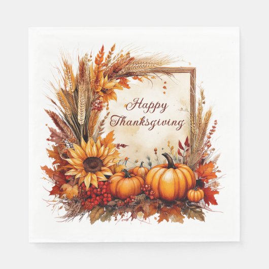 Herfst Mix frame Thanksgiving Servet (Voorkant)