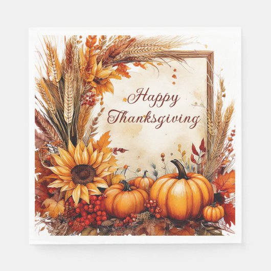 Herfst Mix frame Thanksgiving Servet (Voorkant)