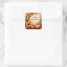 Herfst Mix frame Thanksgiving Vierkante Sticker
