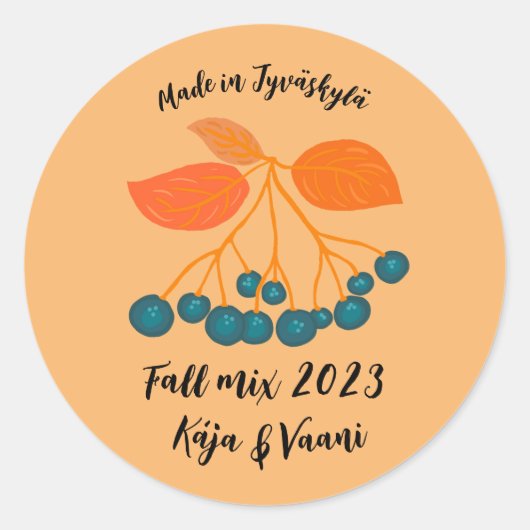 Herfst mix jam ronde sticker (Voorkant)