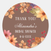 Herfst Mocha Herfst Vrijgezellenfeest Dank u Ronde Sticker (Voorkant)
