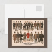 herfst mode mannen en winter 1895 briefkaart (Voorkant / Achterkant)