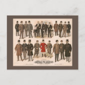 herfst mode mannen en winter 1895 briefkaart (Voorkant)