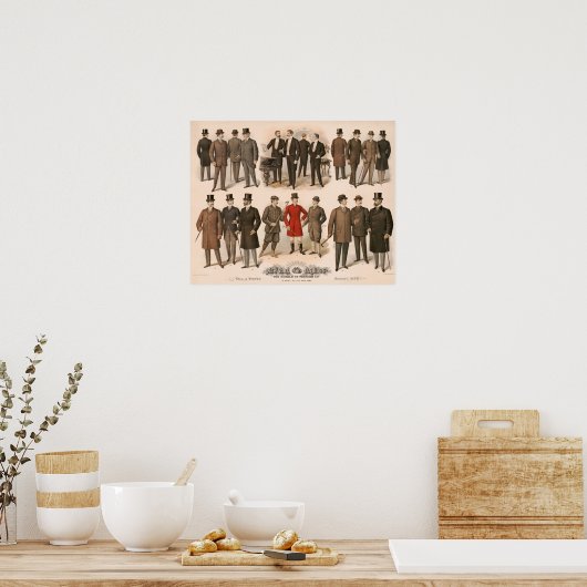 herfst mode mannen en winter 1895 poster (Keuken)