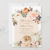 Herfst Modern Arch Bloemenpompoen Verliefd worden Kaart (Voorkant)