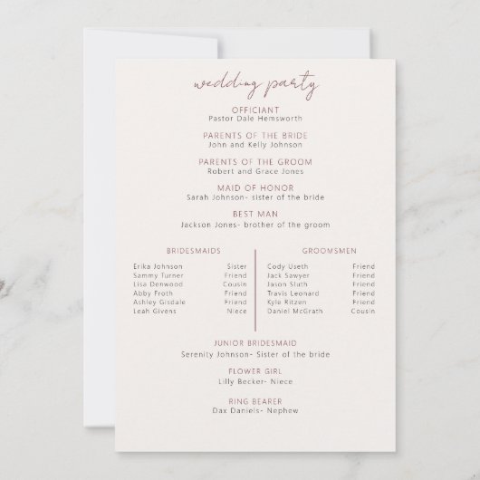 Herfst Modern Bloemen Herfst Huwelijksceremonie Pr (Achterkant)