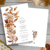 Herfst Modern Floral Wedding Kaart