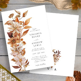 Herfst Modern Floral Wedding Kaart