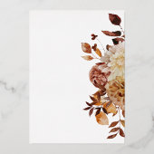 Herfst Modern Gold Wedding Folie Uitnodiging (Achterkant)