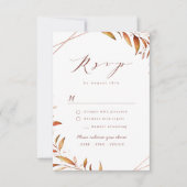 Herfst Modern Greenery Geometric Rustic Wedding RSVP Kaartje (Voorkant)