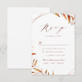 Herfst Modern Greenery Geometric Rustic Wedding RSVP Kaartje (Voorkant / Achterkant)
