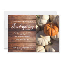 Herfst Modern Script Thanksgiving Diner Party