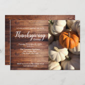 Herfst Modern Script Thanksgiving Diner Party Feestdagenkaart (Voorkant / Achterkant)