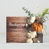 Herfst Modern Script Thanksgiving Diner Party Feestdagenkaart (Staand voorkant)