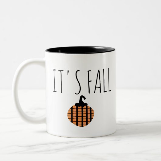 Herfst Modern Striped Pumpkin Halloween Tweekleurige Koffiemok (Links)