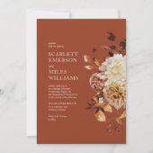 Herfst Modern Terracotta Wedding Kaart (Voorkant)