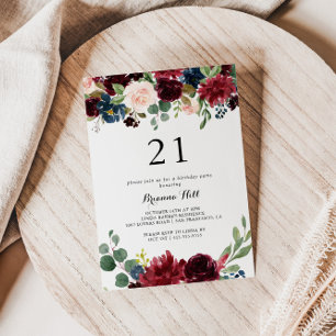 Herfst Moderne kalligrafie 21e verjaardag Kaart