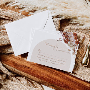 Herfst moderne maaltijdkeuze bruiloft RSVP kaart