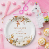 Herfst Moderne Rustieke Terracotta Huwelijk Papieren Bordje (Feest)