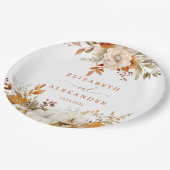 Herfst Moderne Rustieke Terracotta Huwelijk Papieren Bordje (Gekanteld)