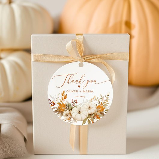 Herfst moderne terracotta bruiloft Bedankt Bedankjes Labels