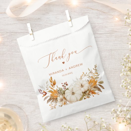 Herfst Moderne Terracotta bruiloft Dank u Bedankzakje (Geknipt)