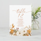 Herfst Moderne Trouwtafel Zitplaatsen Kaart (Staand voorkant)
