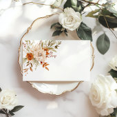 Herfst moderne verbrande sinaasappels bruiloft plaatskaartje